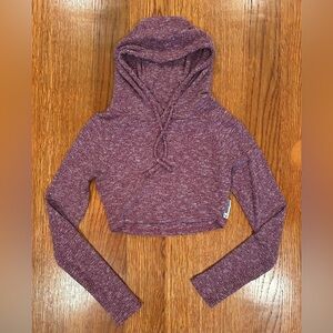 Gymshark Slounge Cropped Pullover Hoodie | Women’s Size S | Deep Plum